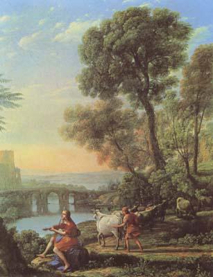Claude Lorrain Landscape with Apollo and Mercury (mk08) oil painting image